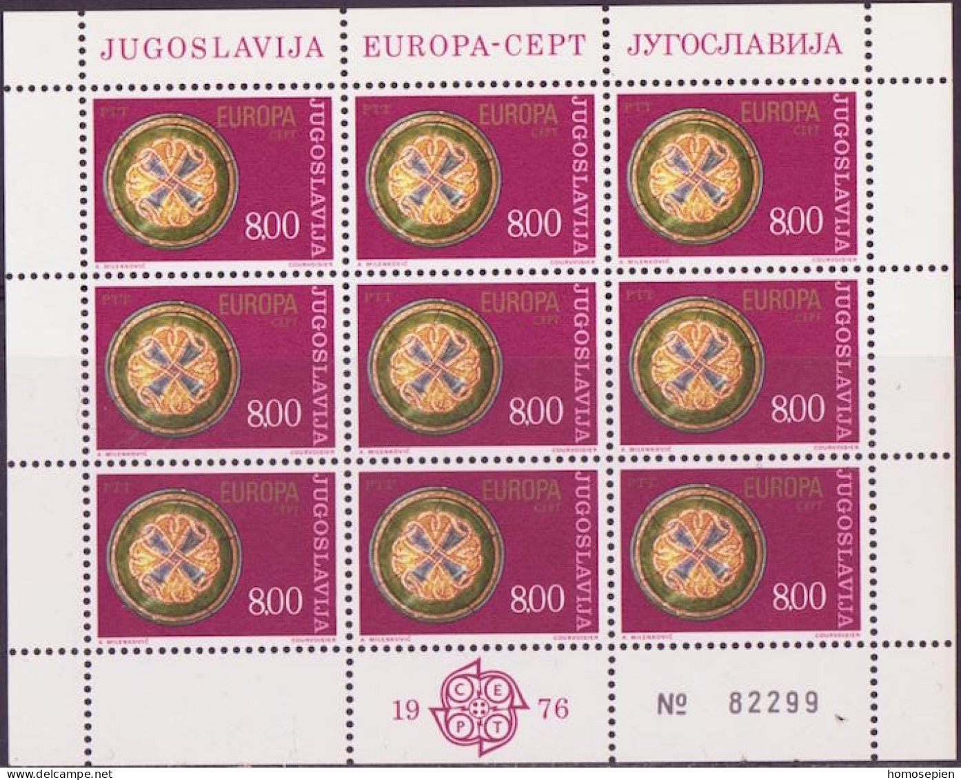 Yougoslavie - Jugoslawien - Yugoslavia Bloc Feuillet 1976 Y&T N°F1524 à F1525 - Michel N°KB1635 à KB1636 *** - EUROPA - Blocks & Sheetlets