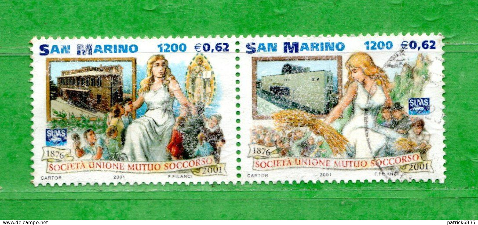 S.Marino ° 2001 - SOCIETA' DI MUTUO SOCCORSO.  Unif. 1821-1822 - Used Stamps