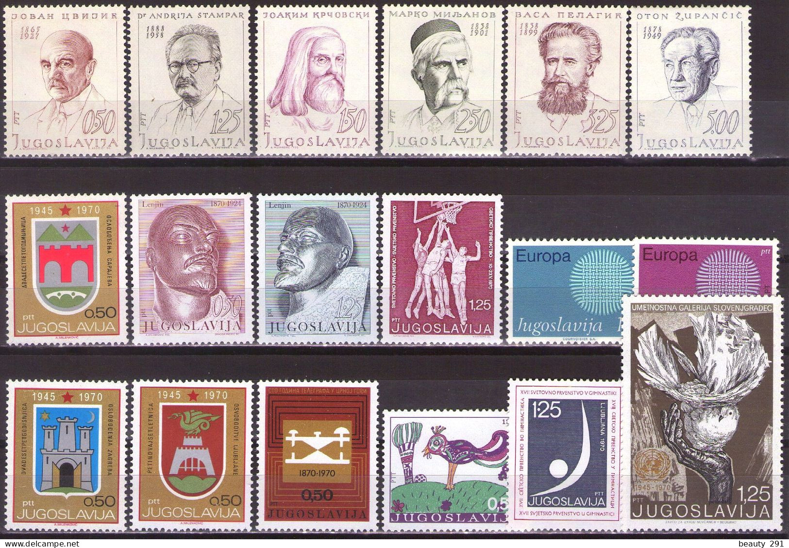 Yugoslavia 1970 - LOT - MNH**VF - Unused Stamps