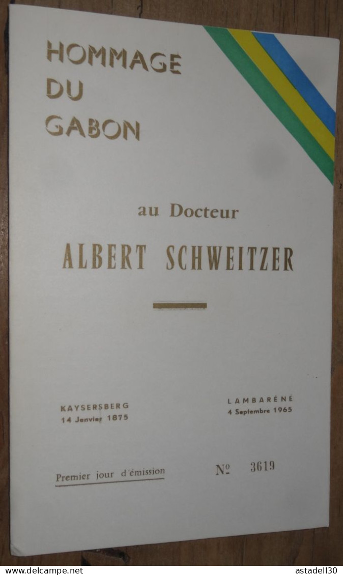 GABON, Feuillet En Hommage A SCHXEITZER - 1965 - 1000f Or................ CL9-5a - Gabon (1960-...)