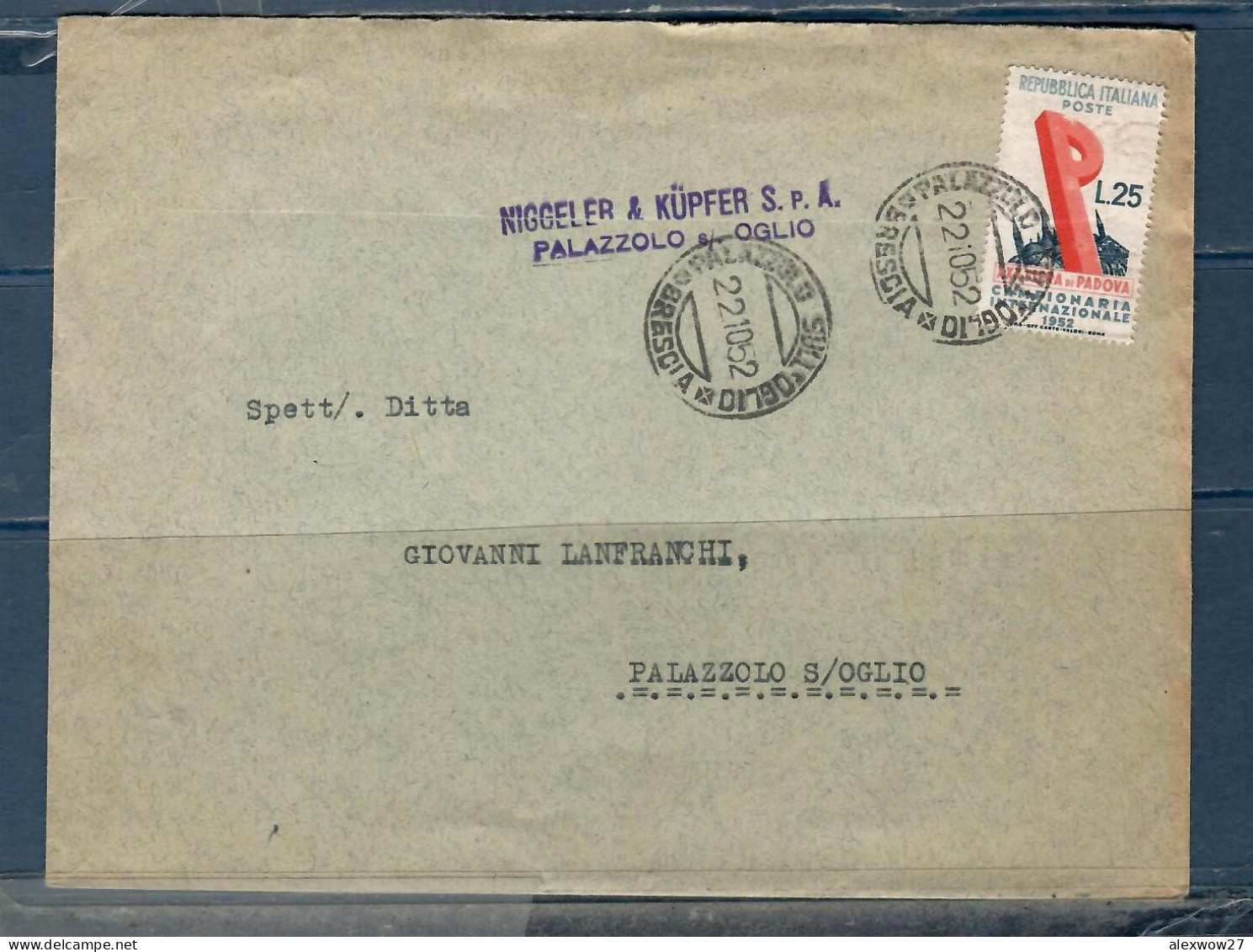 Italia / Repubblica 1952 Lettera  Per Brescia - 1946-60: Poststempel