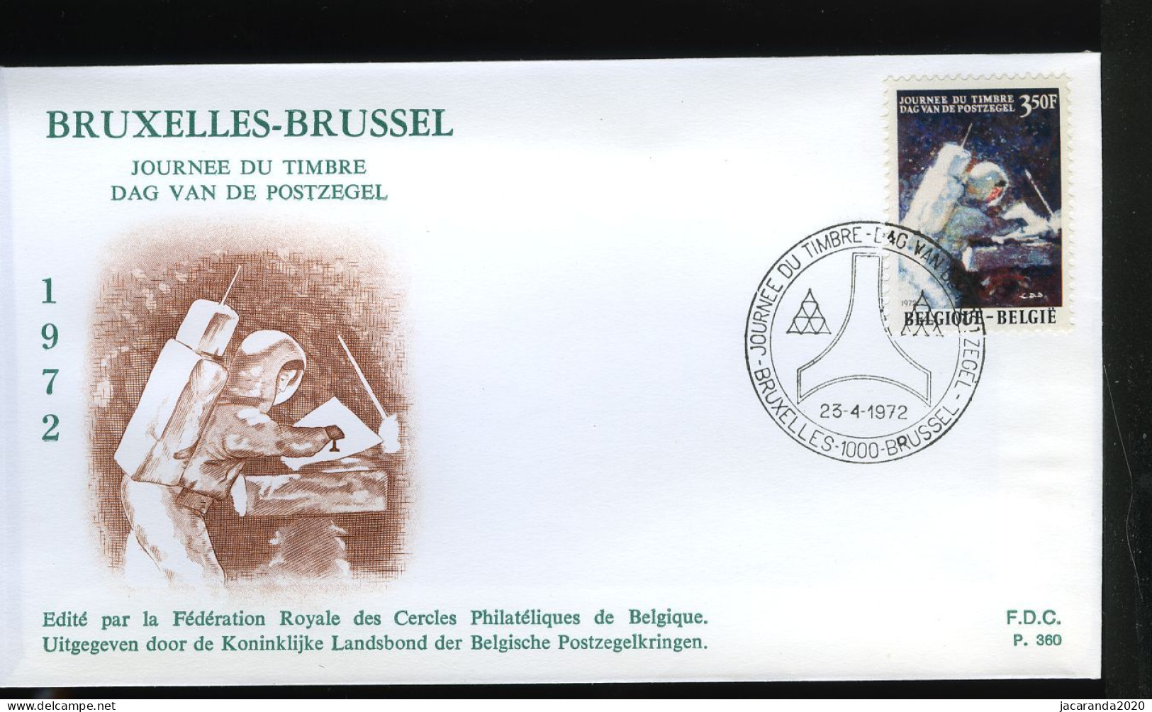 1622 - FDC - Dag Van De Postzegel - Stempel: Bruxelles-Brussel - 1971-1980