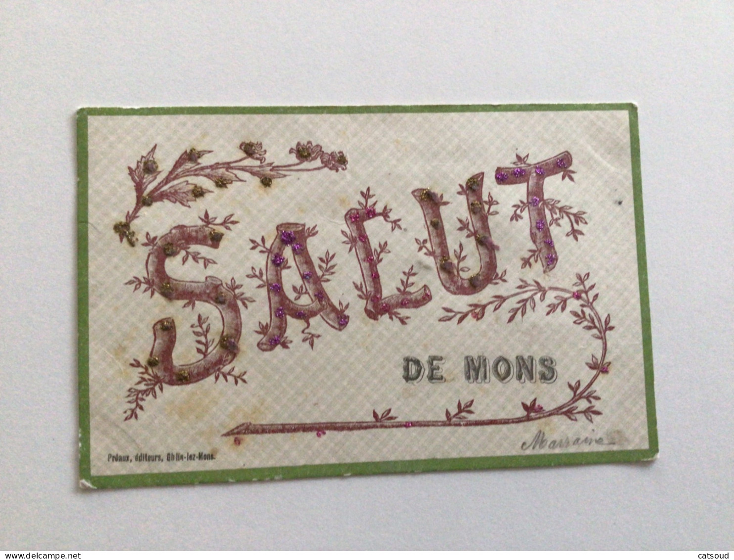 Carte Postale Ancienne (1906) Salut De Mons (avec Paillettes) - Mons