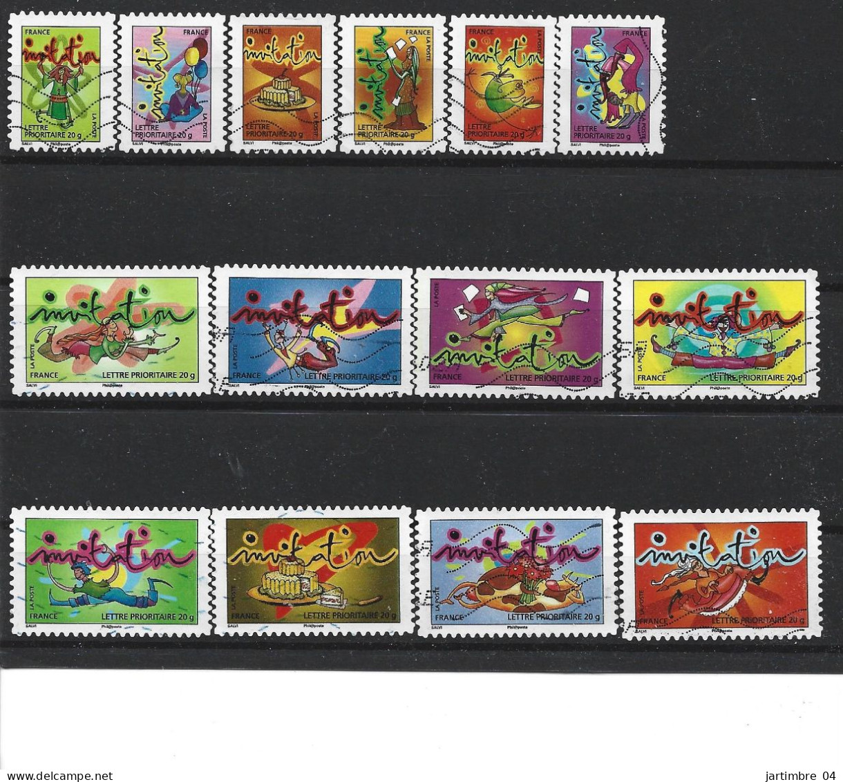2009 FRANCE Adhesif 341-54 Oblitérés, Invitation, Série Complète - Used Stamps