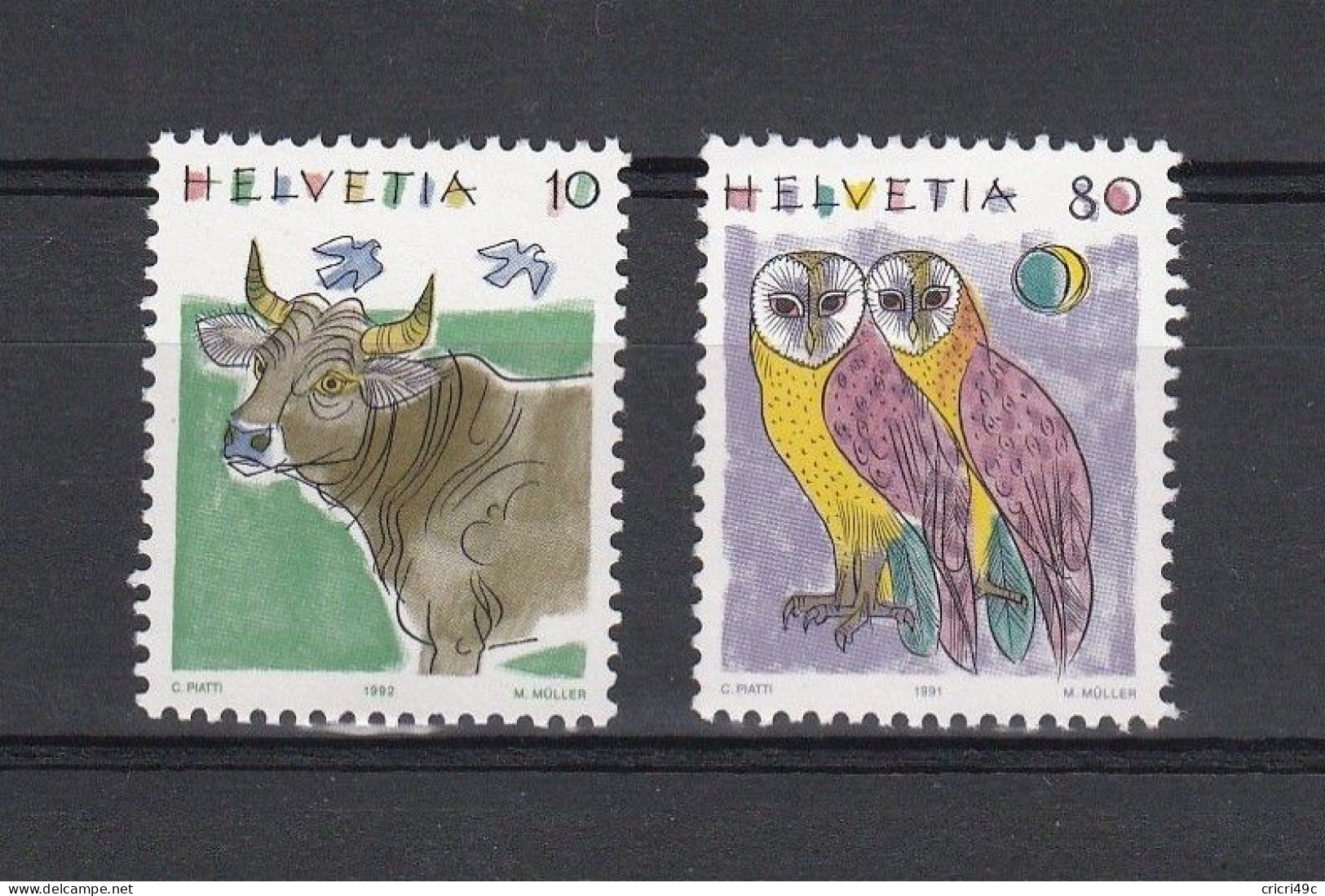 SUISSE N°Y&T 1365 Et 1389 Neufs Sans Charnière - Unused Stamps