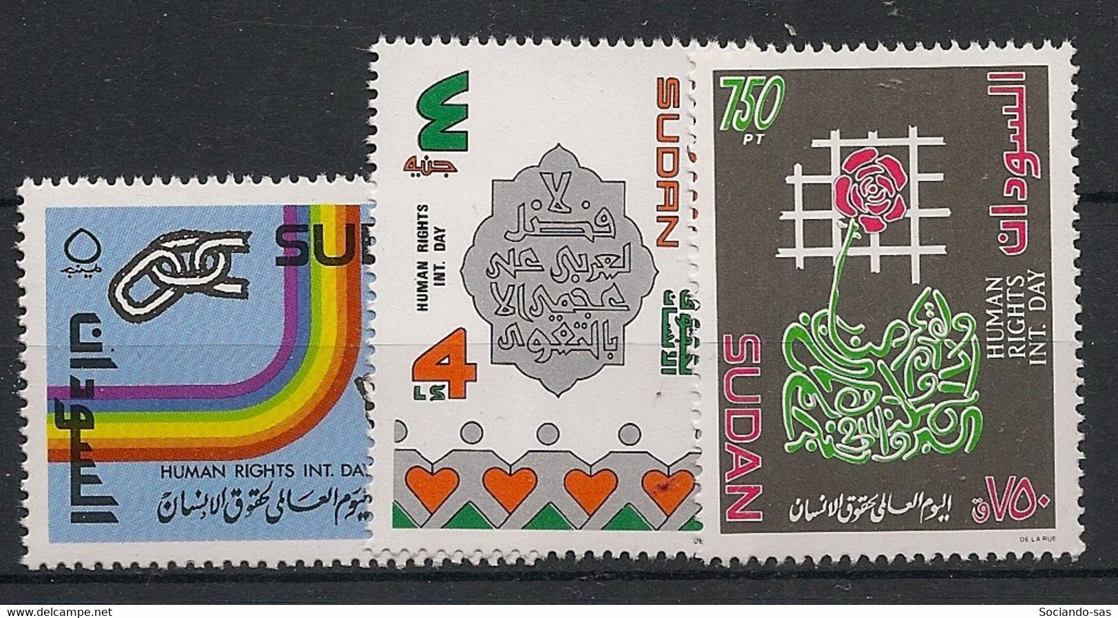 SOUDAN - 1993 - N°YT. 423 à 425 - Droits De L'homme - Neuf Luxe ** / MNH / Postfrisch - Sudan (1954-...)