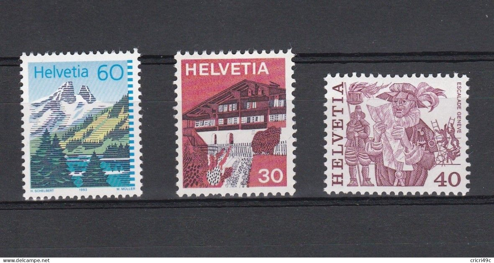 SUISSE N°Y&T 937 - 1037 - 1418  Neufs** Sans Charnière - Unused Stamps