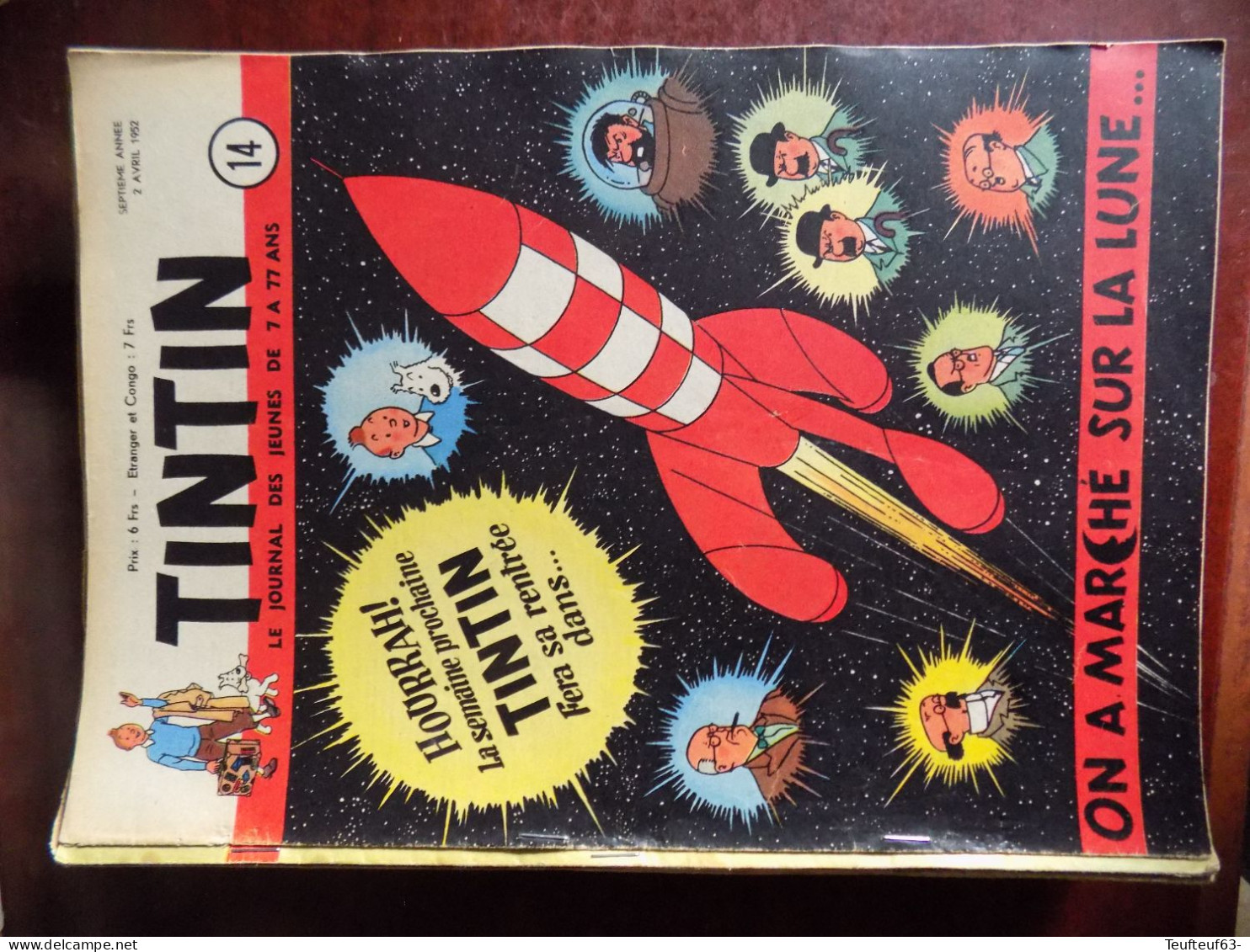 Tintin année 1952 complète ( couverture Hergé , Vandersteen ) -