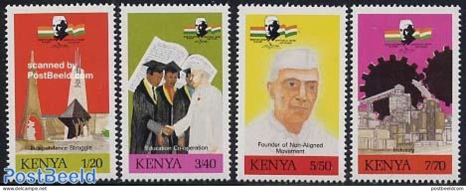 Kenia 1989 D. Nehru 4v, Mint NH, History - Politicians - Other & Unclassified