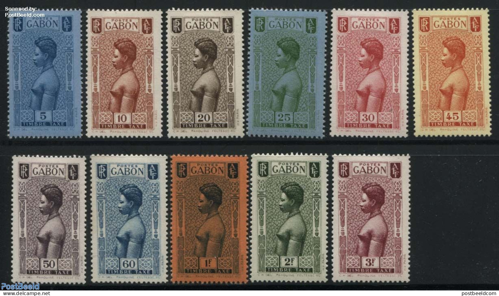 Gabon 1932 Postage Due 11v, Unused (hinged), History - Otros & Sin Clasificación
