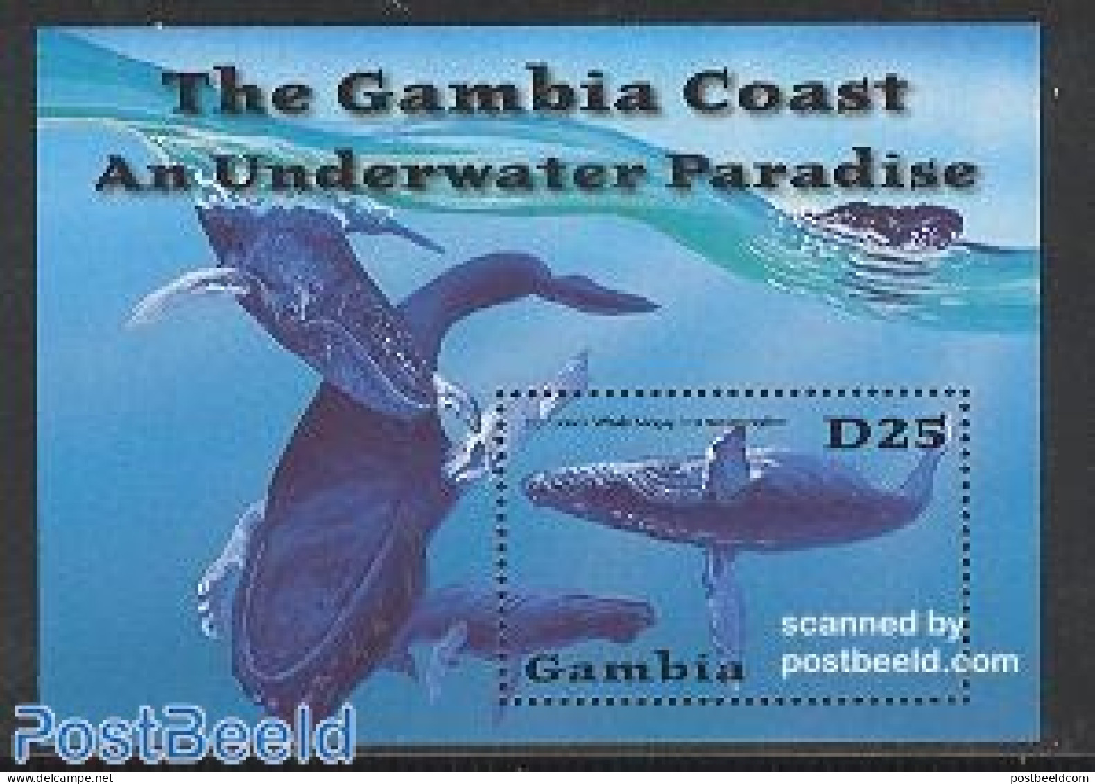 Gambia 2001 Humpback Whale S/s, Mint NH, Nature - Gambia (...-1964)