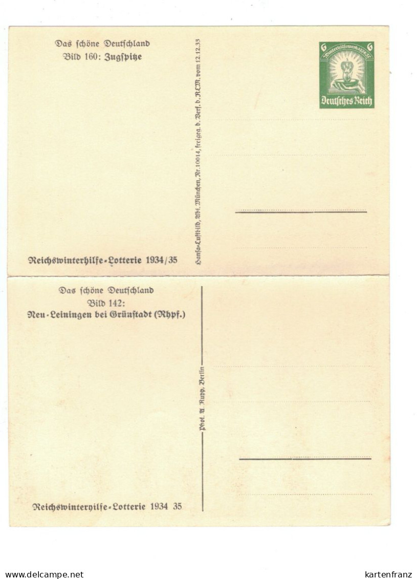 * DR BPK Ganzsache Bildpostkarte Postkarte Doppelkarte WHW Wst. P254 Bild 160 / 142 - Zugspitze / Neu Leiningen ** - Other & Unclassified