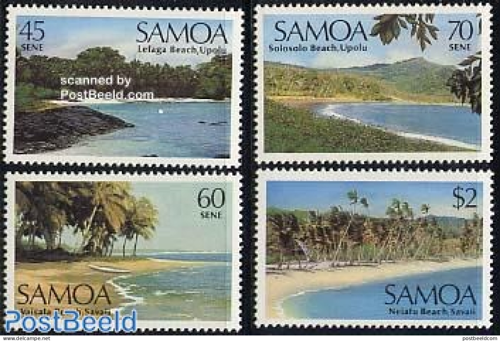 Samoa 1987 Landscapes 4v, Mint NH, Nature - Transport - Trees & Forests - Ships And Boats - Rotary, Lions Club