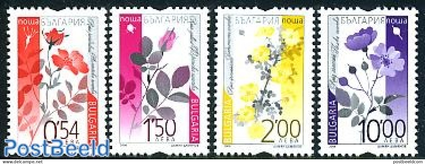 Bulgaria 2006 Definitives 4v, Flowers, Safety Perf., Mint NH, Nature - Flowers & Plants - Ungebraucht