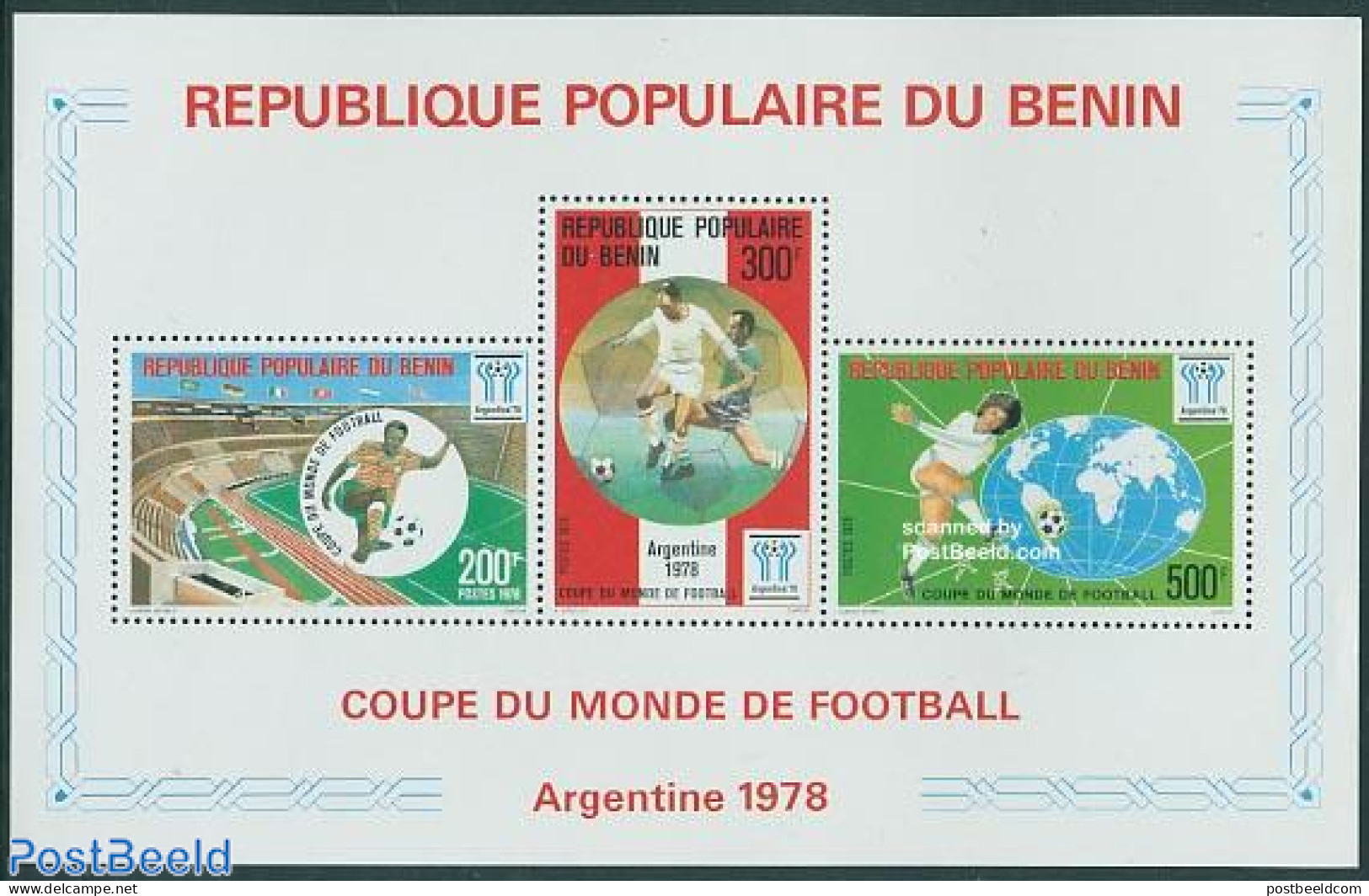 Benin 1978 World Cup Football Argentina S/s, Mint NH, Sport - Football - Sport (other And Mixed) - Neufs