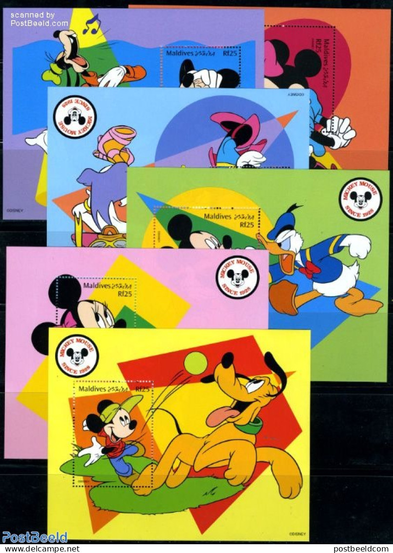 Maldives 1999 Mickey Mouse 6 S/s, Mint NH, Art - Disney - Disney