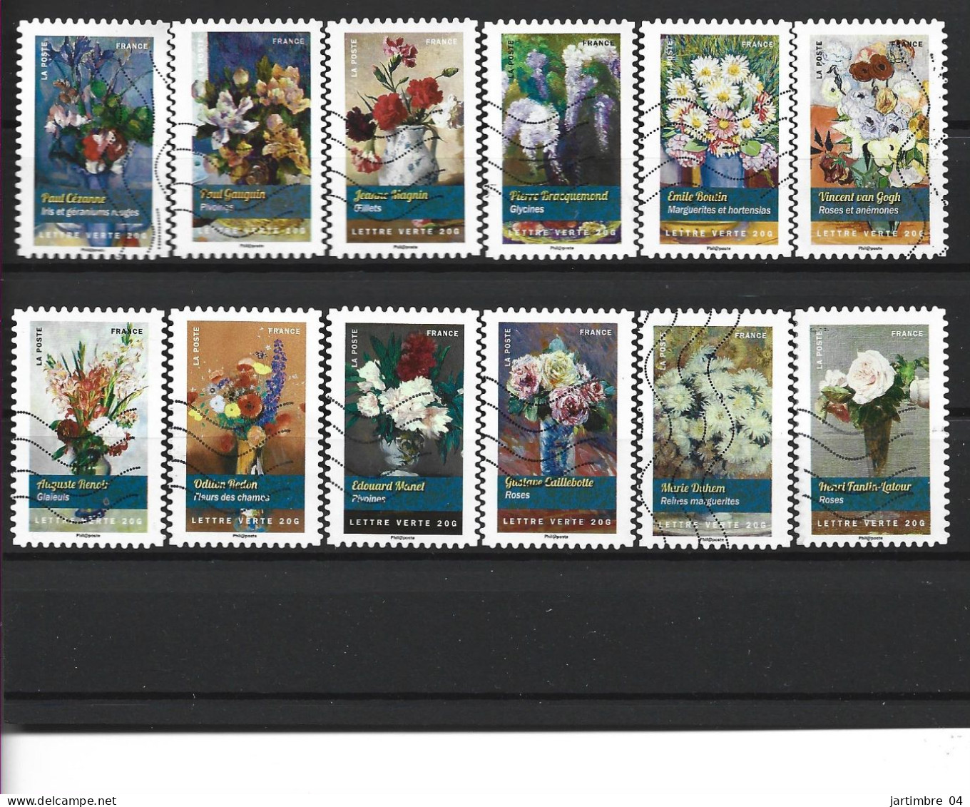2015 FRANCE Adhesif 1120-31 Oblitérés, Tableaux De Bouquets, Série  Complète - Used Stamps