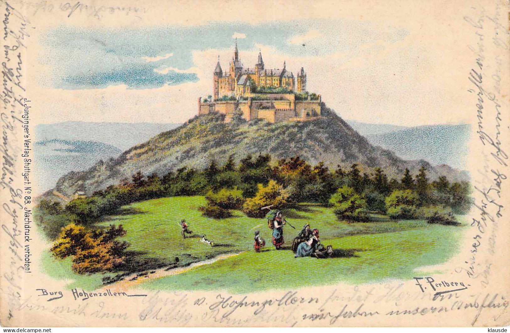 Burg Hohenzollern (Hechingen) Litho Gel.1902 AKS - Hechingen