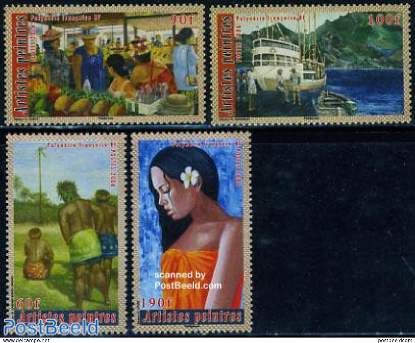 French Polynesia 2006 Paintings 4v, Mint NH, Transport - Various - Ships And Boats - Street Life - Art - Modern Art (1.. - Neufs