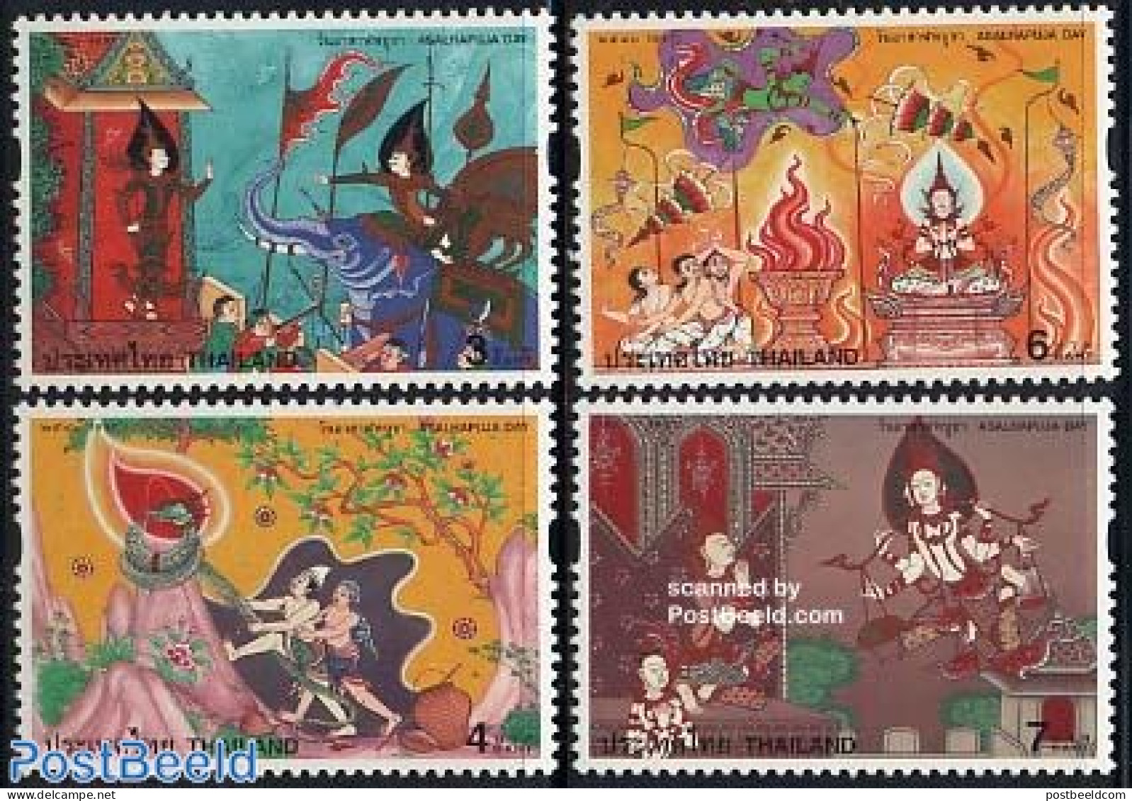 Thailand 1997 Asalhapuja Day 4v, Mint NH, Various - Folklore - Thaïlande