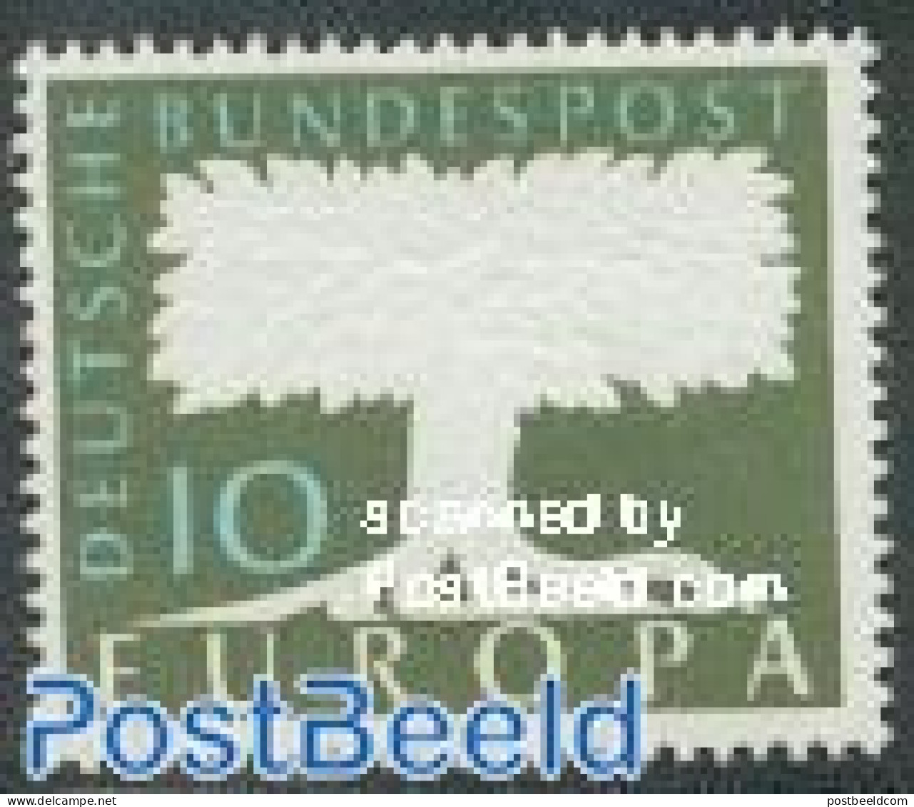 Germany, Federal Republic 1958 Europa, 1v With WM DBP, Mint NH, History - Nature - Europa (cept) - Trees & Forests - Unused Stamps