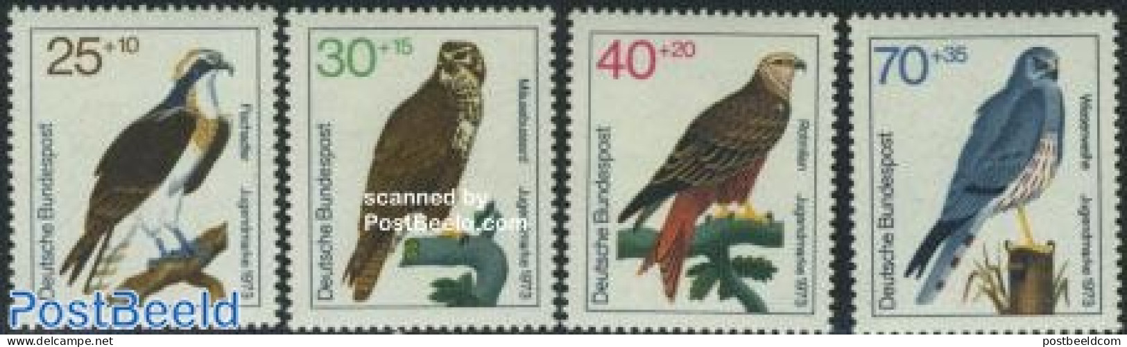 Germany, Federal Republic 1973 Youth, Birds Of Prey 4v, Mint NH, Nature - Birds - Birds Of Prey - Unused Stamps