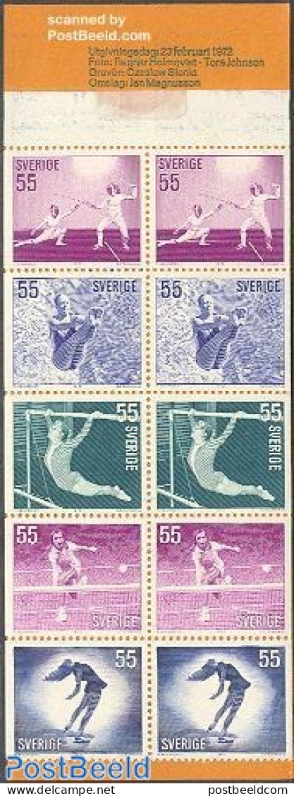 Sweden 1972 Women In Sport 2x5v In Booklet, Mint NH, Sport - Fencing - Gymnastics - Skating - Sport (other And Mixed) .. - Unused Stamps