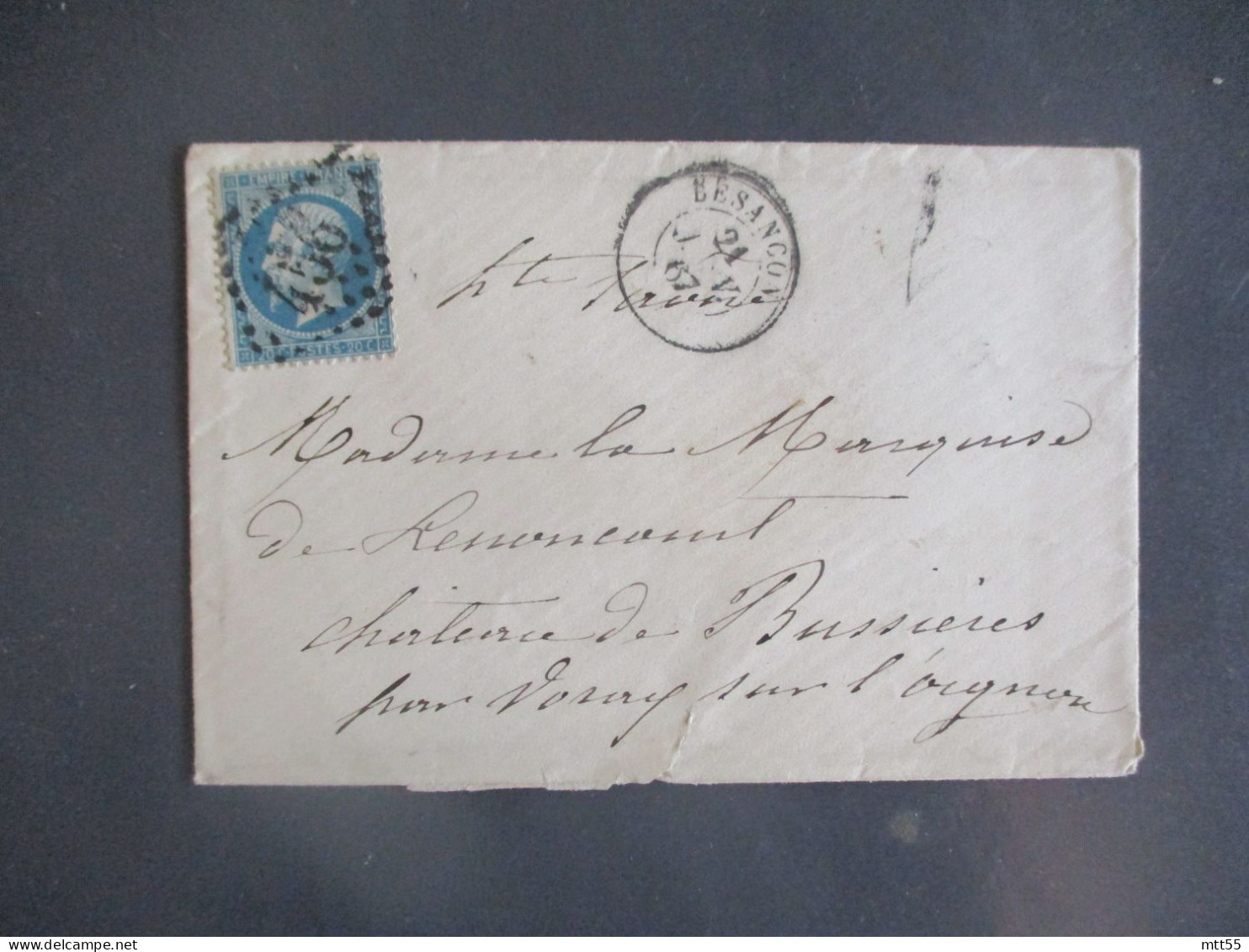 BESANCON 456  G C GROS CHIFFRE 1520 LETTRE  TIMBRE EMPIRE - 1849-1876: Classic Period