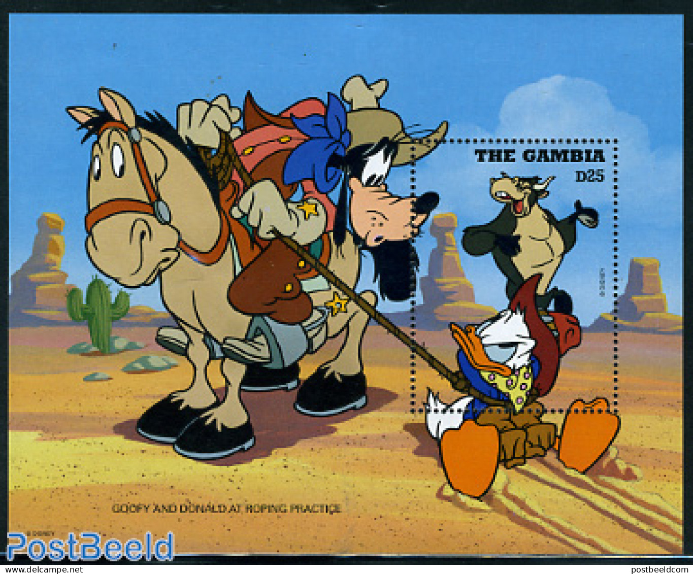 Gambia 1995 Goofy & Donald S/s, Mint NH, Art - Disney - Disney