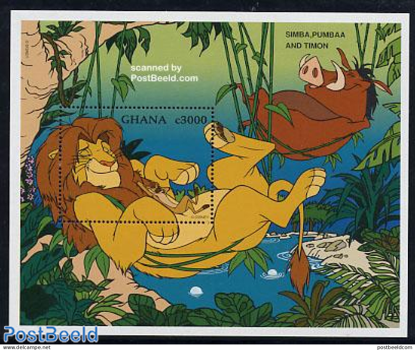 Ghana 1996 Disney, Simba S/s, Mint NH, Art - Disney - Disney