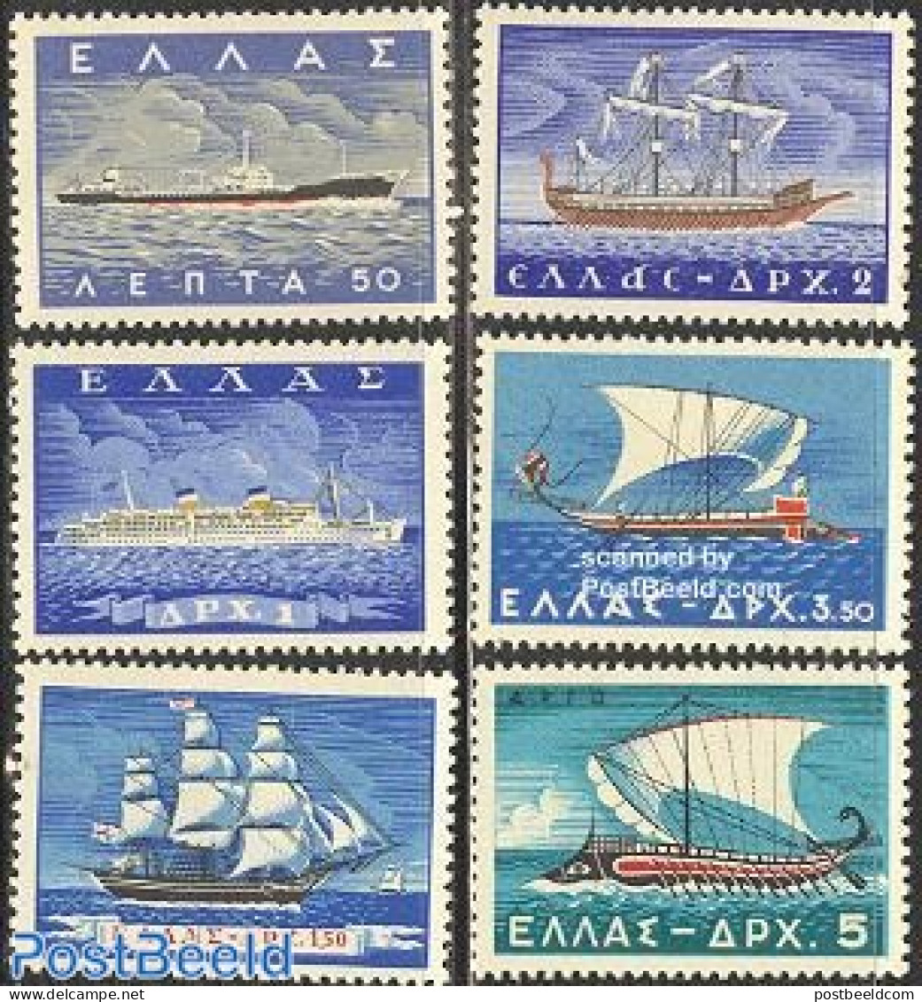 Greece 1958 Ships 6v, Mint NH, Transport - Ships And Boats - Neufs