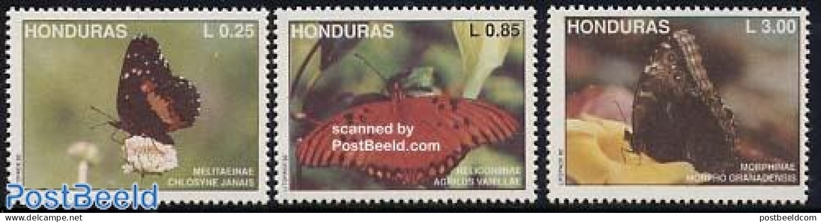 Honduras 1992 Butterflies 3v, Mint NH, Nature - Butterflies - Honduras