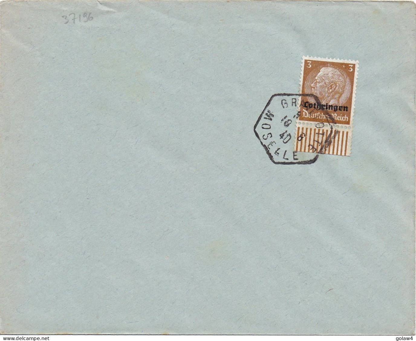37196# HINDENBURG LOTHRINGEN LETTRE Obl GRAVELOTTE MOSELLE 18 Aout 1940 - Storia Postale