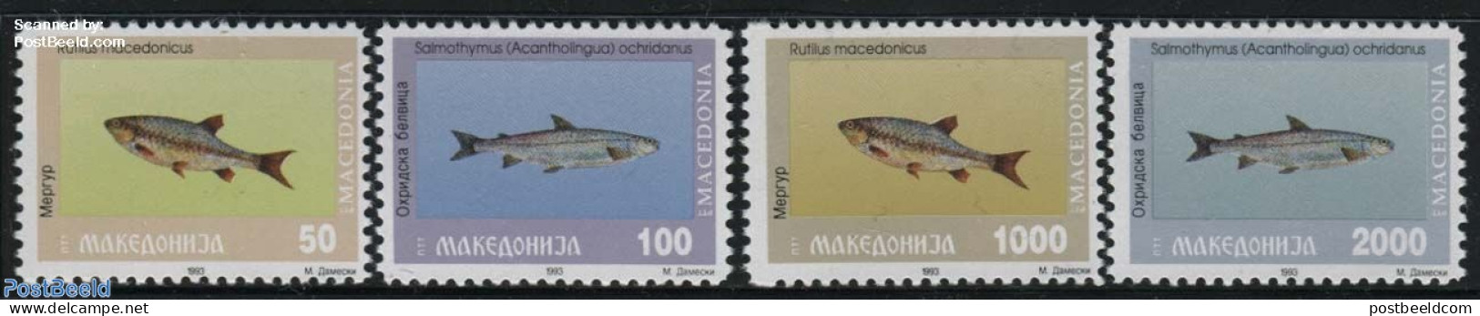 North Macedonia 1993 Fish 4v, Mint NH, Nature - Fish - Fishes