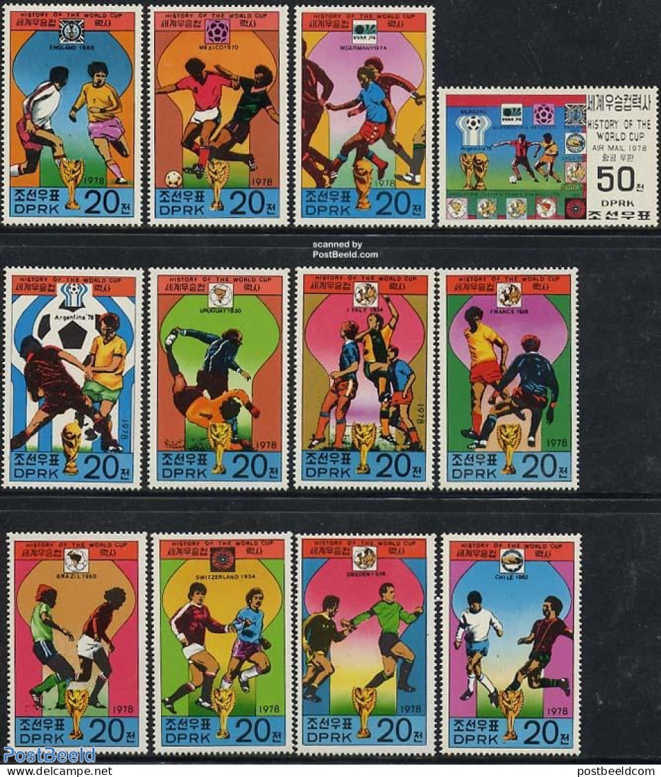 Korea, North 1978 Football History 12v, Mint NH, Sport - Football - Corée Du Nord