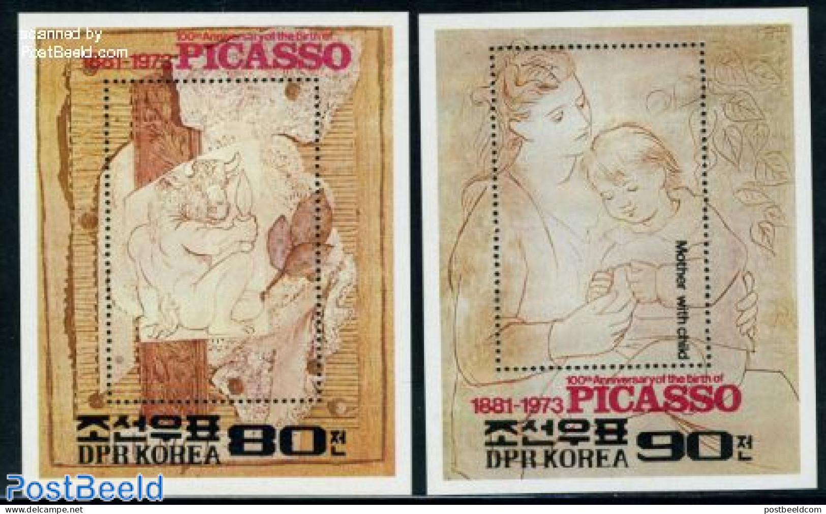 Korea, North 1982 Picasso 2 S/s, Mint NH, Art - Modern Art (1850-present) - Pablo Picasso - Korea, North