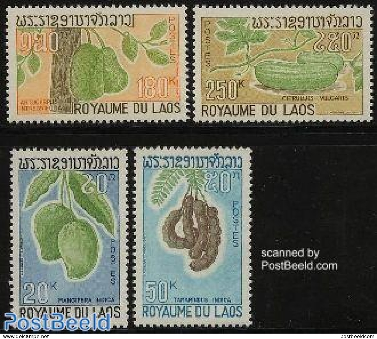 Laos 1968 Fruits 4v, Mint NH, Nature - Fruit - Fruits