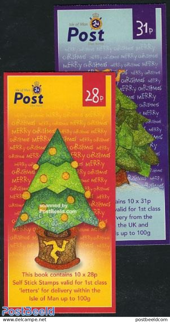 Isle Of Man 2006 Christmas 2 Booklets S-a, Mint NH, Religion - Christmas - Stamp Booklets - Christmas