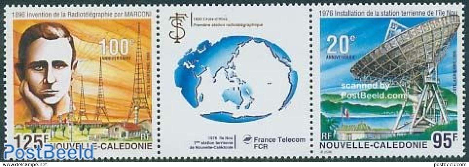 New Caledonia 1996 Satellite Station 2v+tab [:T:], Mint NH, Science - Telecommunication - Neufs