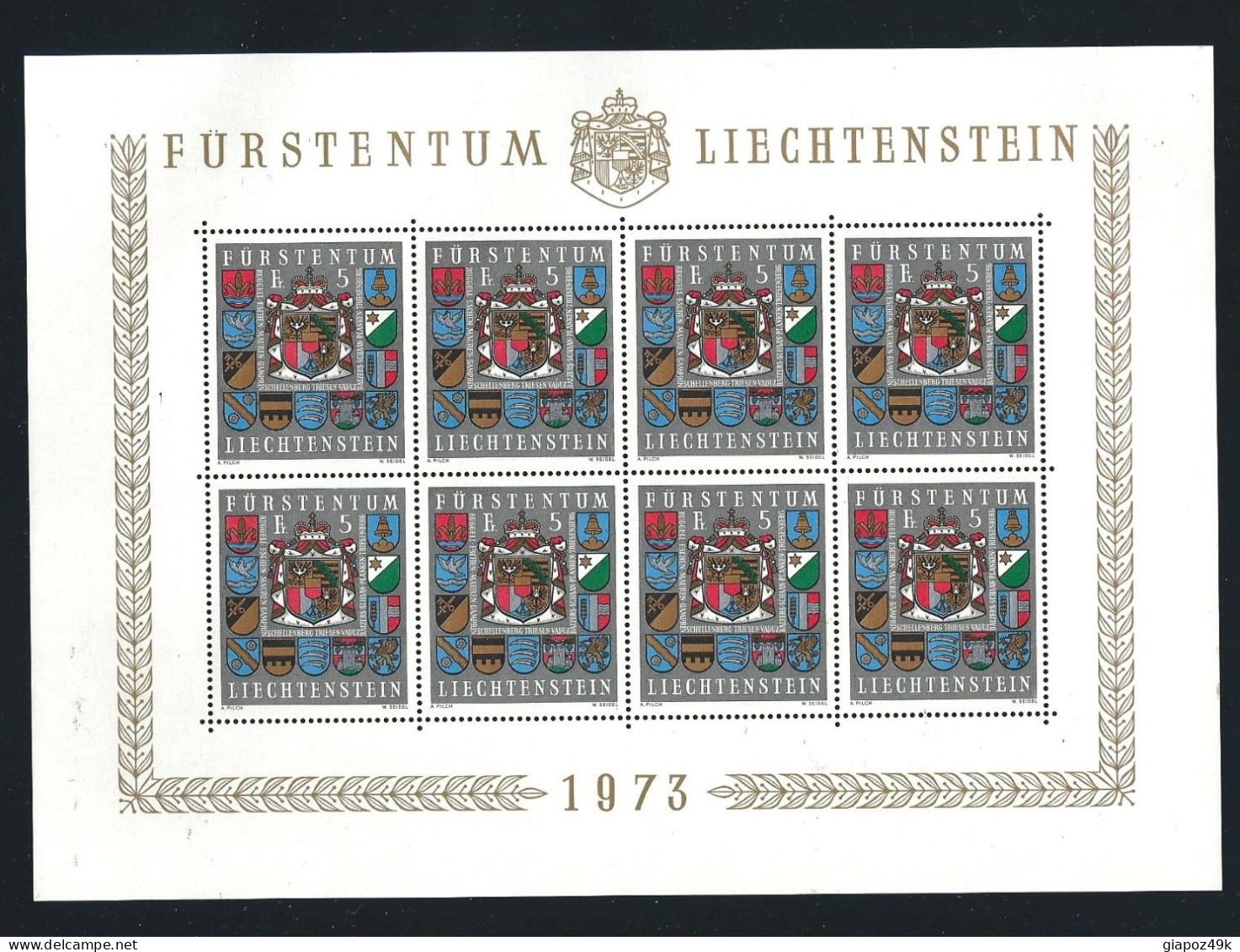 ● LIECHTENSTEIN 1960 / 76 ֍ COLLEZIONE di 40 MINIFOGLI ● tutte serie complete + omaggio ● sottofacciale ●