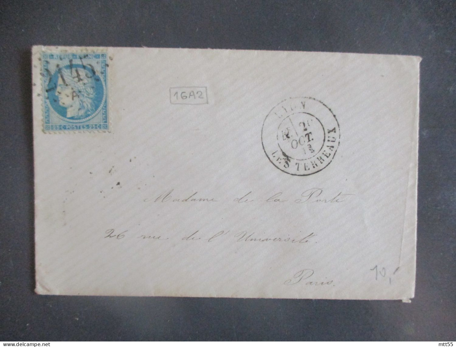 LYON LES TERREAUX 2145  G C GROS CHIFFRE 1520 LETTRE  TIMBRE CERES - 1849-1876: Période Classique