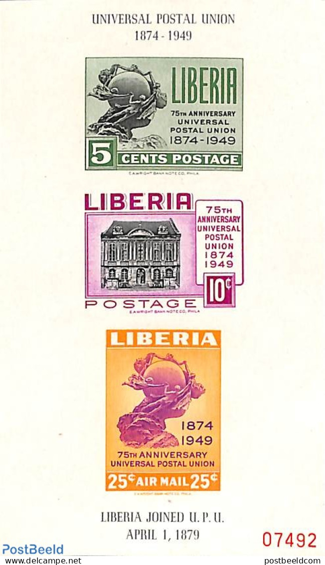 Liberia 1950 75 Years UPU S/s, Mint NH, U.P.U. - U.P.U.