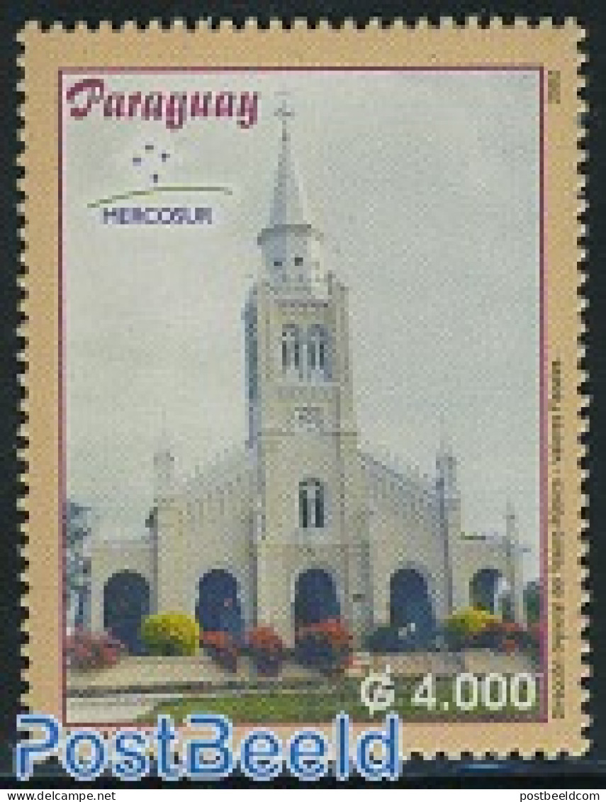 Paraguay 2002 Mercosur 1v, Mint NH, Religion - Churches, Temples, Mosques, Synagogues - Churches & Cathedrals