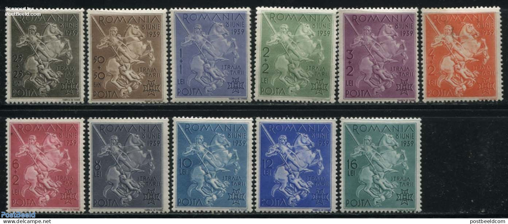 Romania 1939 King Carl II 11v, Mint NH, History - Nature - Sport - Kings & Queens (Royalty) - Horses - Scouting - Neufs