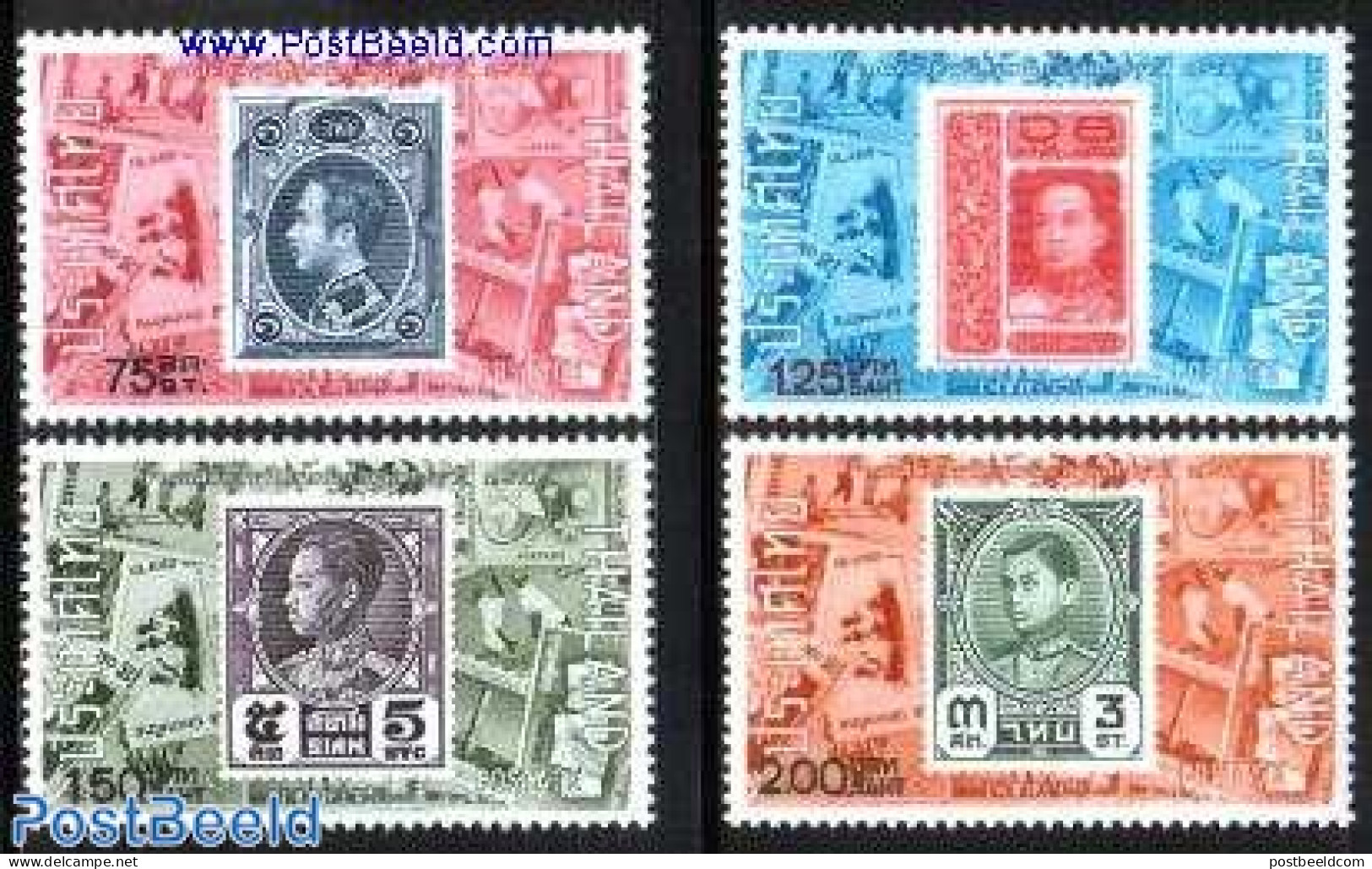 Thailand 1973 Stamp Exposition 4v, Mint NH, Nature - Cats - Stamps On Stamps - Briefmarken Auf Briefmarken