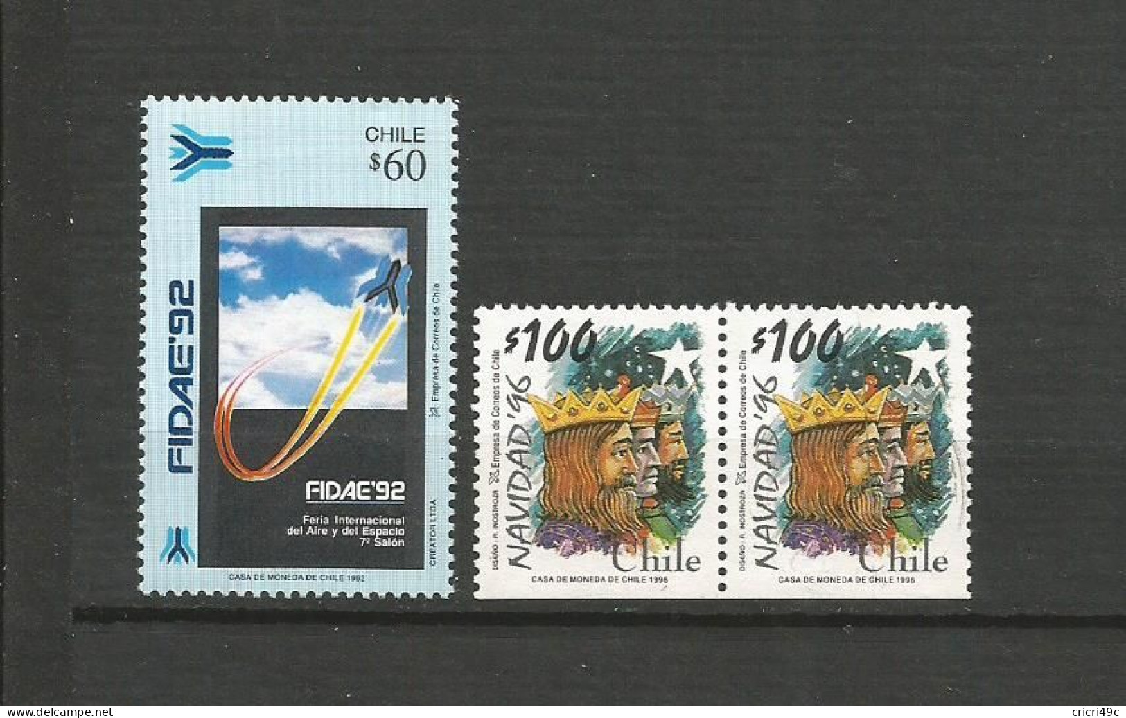 Chili 1 Lot De 3 Timbres Neufs** De 1992 Et 1996  N° Y&T  1102 Et 1406  (c12) - Collections (sans Albums)