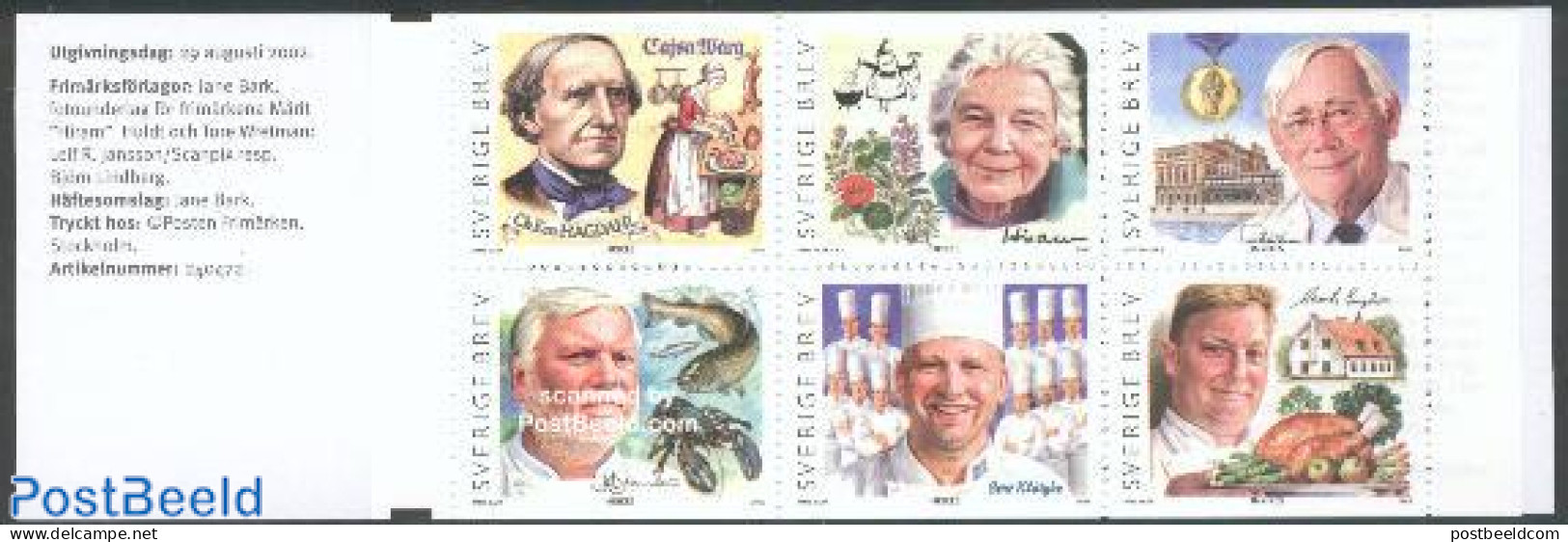 Sweden 2002 Gastronomy 6v In Booklet, Mint NH, Health - Nature - Food & Drink - Fish - Stamp Booklets - Ungebraucht