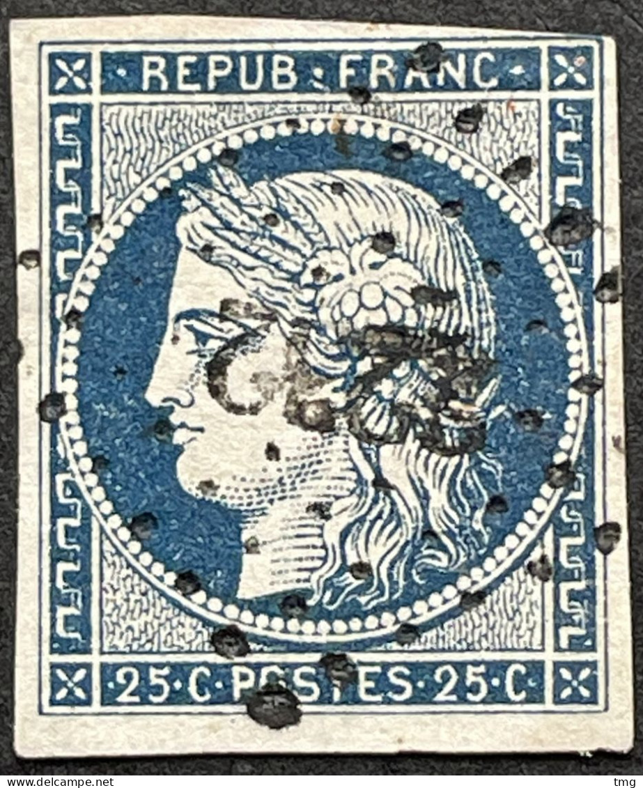 YT 4 LPC 2232 Nay Basses-Pyrénées (64) Indice 4 Cérès 1849-1850 25c Bleu (côte 65 €) France – Fggy - 1849-1850 Ceres