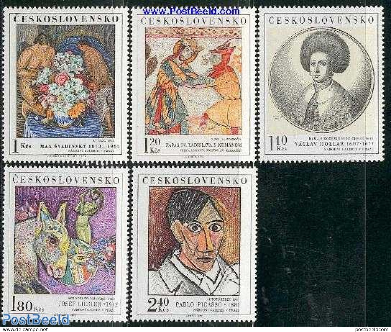 Czechoslovkia 1972 Paintings 5v, Mint NH, Art - Modern Art (1850-present) - Pablo Picasso - Paintings - Other & Unclassified