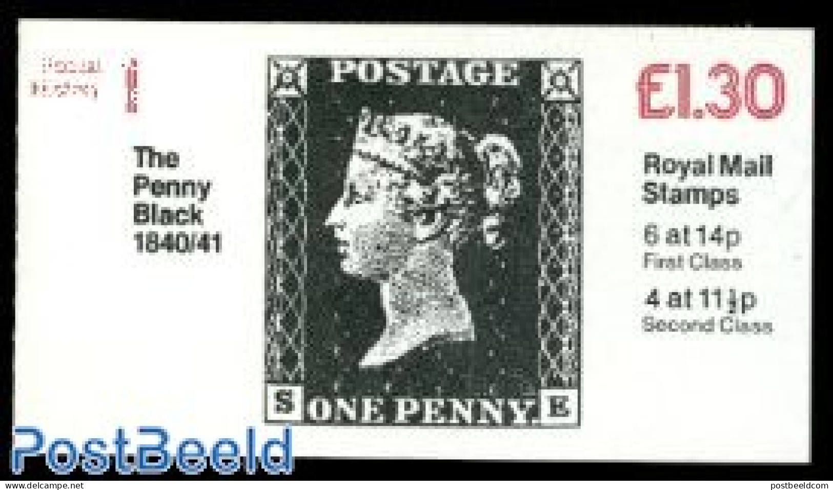Great Britain 1981 Definitives Booklet, Penny Black, Selvedge Right, Mint NH, Stamp Booklets - Stamps On Stamps - Unused Stamps